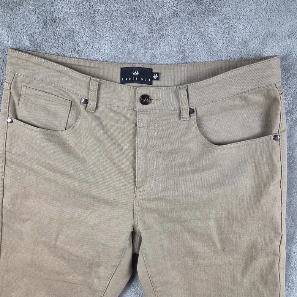 Under 510 Khaki Garment Dyed Stretch Tapered Leg Jeans Mens Size 33x27